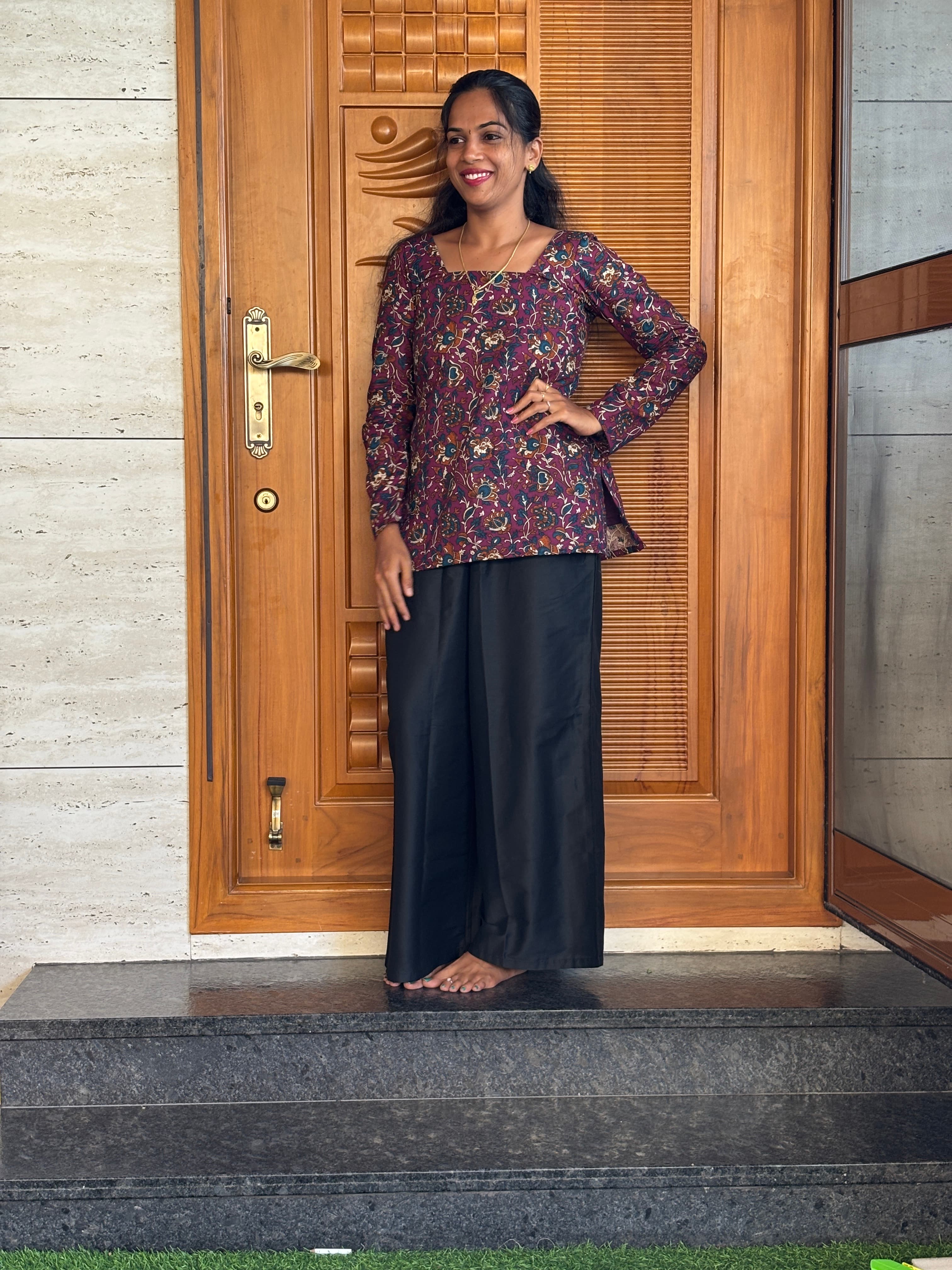 cotton blend Palazzo-Black